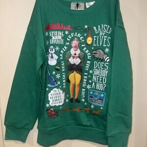 Buddy the Elf Movie Themed Green Talking Christmas Sweatshirt Kids